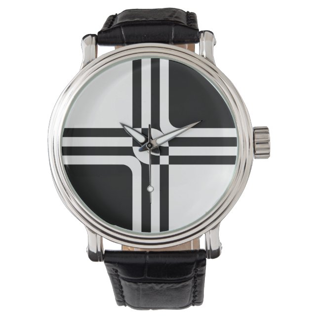 Svartvit fantasi armbandsur (Framsida)