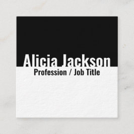Svartvit Färg blockminimalistisk modern Fyrkantigt Visitkort