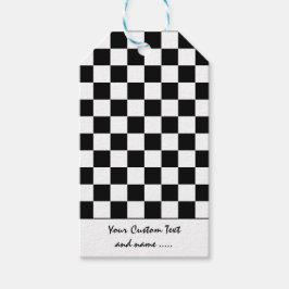 Svartvit färg fyrkant/mönster presentetikett