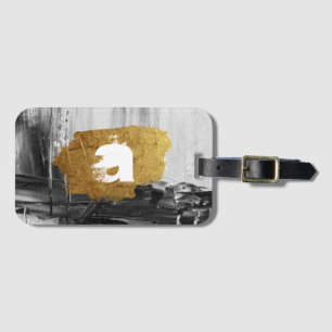 Svartvit färg med personlig Monogram Lugga Bagagebricka