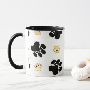 Svartvit färg och solvit färg från hund hund mugg