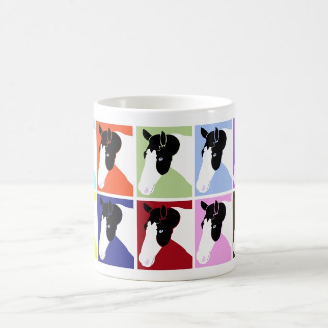 Svartvit färg Pinto Horse Coffee Mugg Gift (Center)