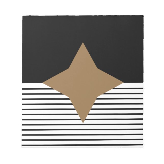 Svartvit färgblock och brun romb anteckningsblock (Framsida)