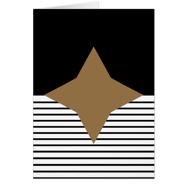 Svartvit färgblock och brun romb hälsningskort (Framsidan)