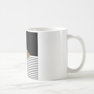 Svartvit färgblock och brun romb kaffemugg