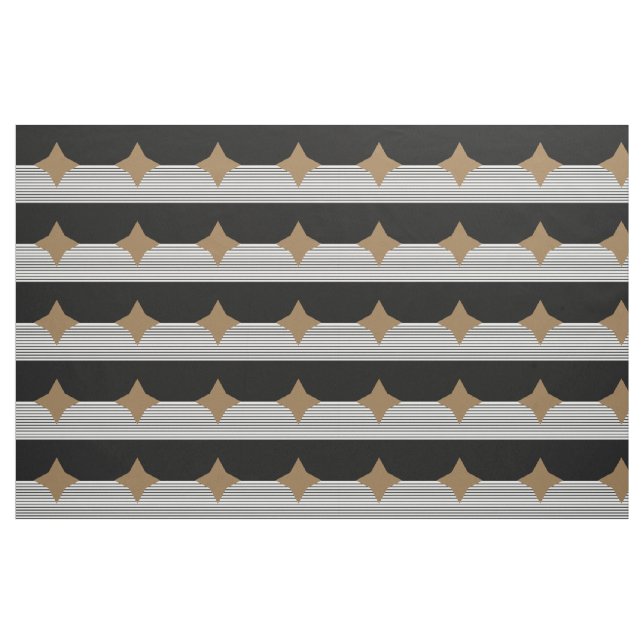 Svartvit färgblock och brun romb tyg (Fat Quarter)