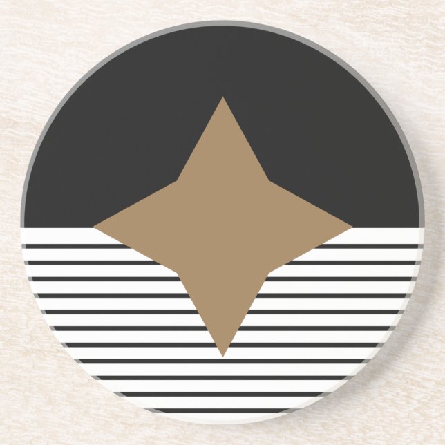 Svartvit färgblock och brun romb underlägg (Framsidan)