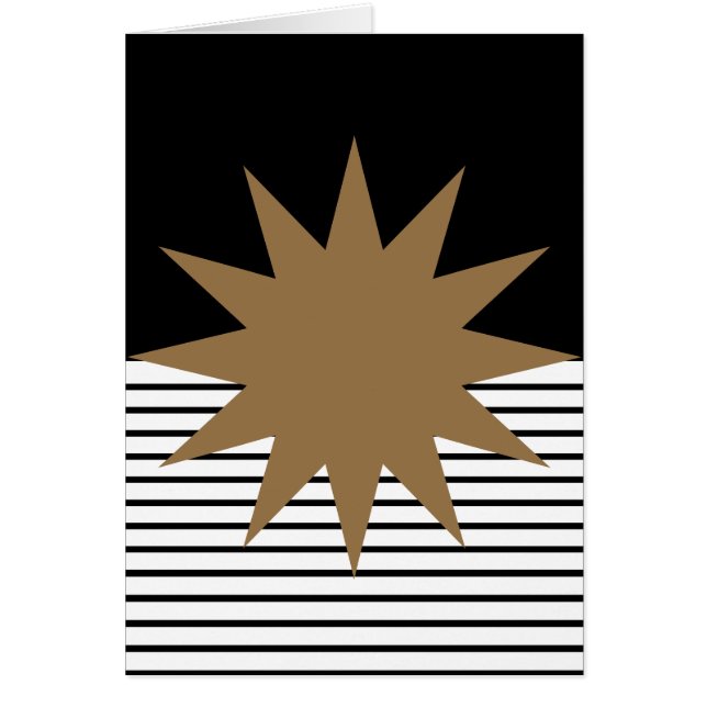 Svartvit färgblock och brunt Sol Hälsningskort (Framsidan)