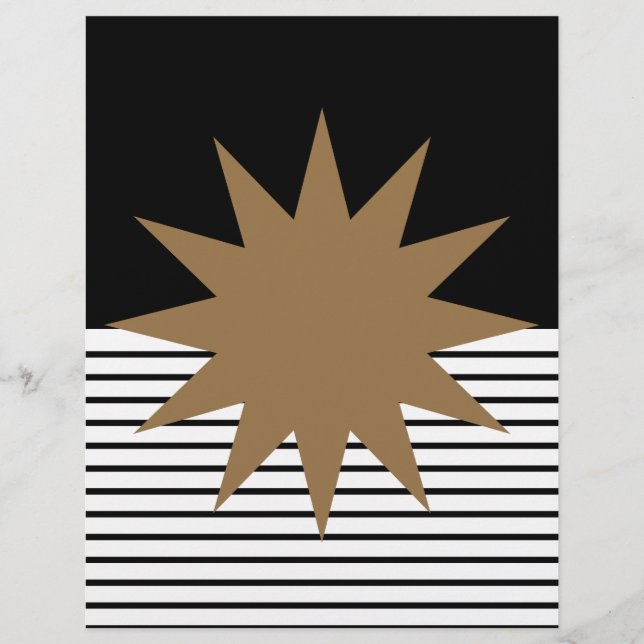 Svartvit färgblock och brunt Sol-skrapbok Papper (Framsida)