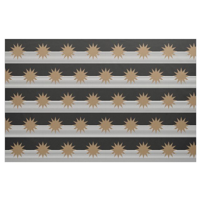 Svartvit färgblock och brunt Sol Tyg (Fat Quarter)