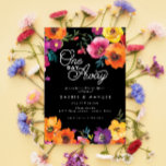 Svartvit, färglös Blommigt,  Inbjudningar<br><div class="desc">Inbjudan till Fiesta Colorful Blommigt Black Rehearsal Dinner</div>