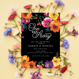 Svartvit, färglös Blommigt,  Inbjudningar