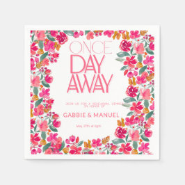 Svartvit, färglös Blommigt,  Pappersservett