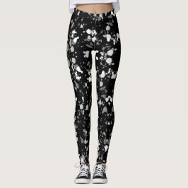 Svartvit färgplatta leggings