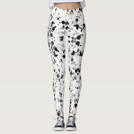 Svartvit färgplatta leggings