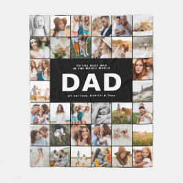 Svartvit fars dag i Pappa, modern multifoto Fleecefilt