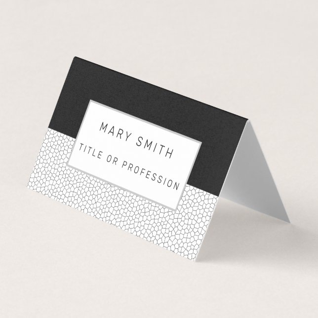Svartvit fastnat glas visitkort (Framsida)