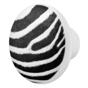 svartvit faux päls rand Zebra tryck Knopp