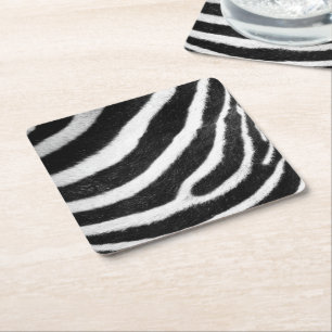 svartvit fauxpäls görar randig zebra tryck underlägg papper kvadrat