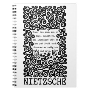 Svartvit FEL-citat från Nietzsche Anteckningsbok