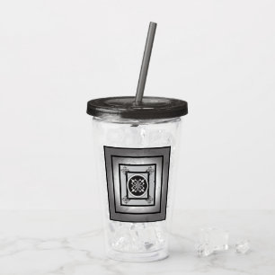 Svartvit fem Sol-design Take Away Mugg