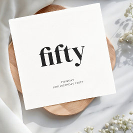 Svartvit femtionde födelsedagen pappersservett