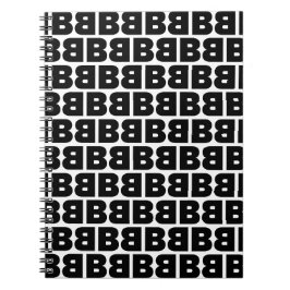 Svartvit fet Brev B Mönster Anteckningsbok