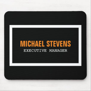 Svartvit fet Orange Snyggt ditt namn Musmatta