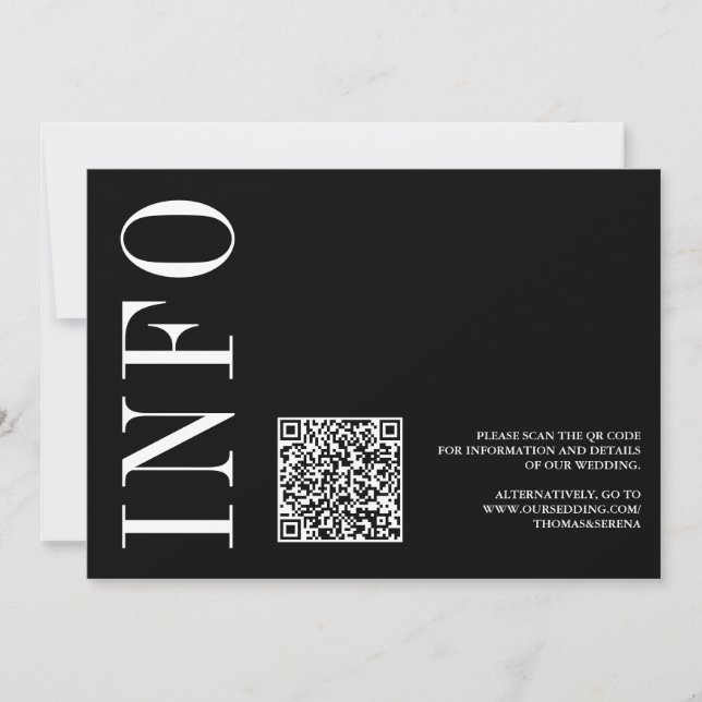 Svartvit, fetstilt, monokrom QR-kodOSA Inbjudningar (Framsida)