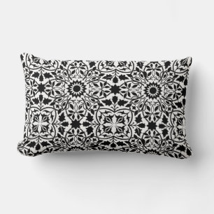 Svartvit filigree lumbarkudde
