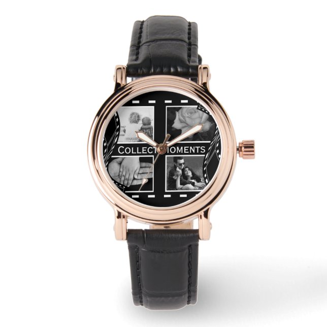 Svartvit filmrullel armbandsur (Framsida)