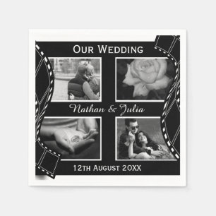 Svartvit filmrullel pappersservett