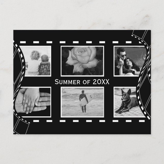 Svartvit filmrullel vykort (Framsida)