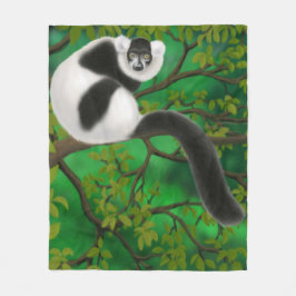 Svartvit filt för Ruffed Lemurull