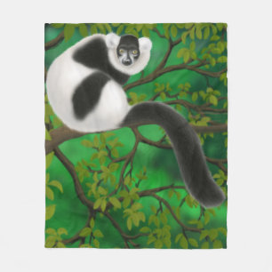 Svartvit filt för Ruffed Lemurull