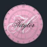 Svartvit Finare Monogram-Rosa Darttavla<br><div class="desc">Anpassa det moderna handskrivna stil-skriptet för att skapa din egen gigantiska gåva till henne. Lägg till en monogramsstart och namn för att skapa en första namn-initialkombination med finare klassisk stil-kalligrafi. Du kan anpassa färgen rosa,  svartvitt i den här designen.</div>