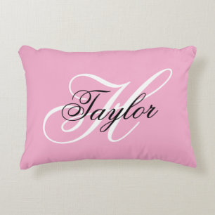 Svartvit Finare Monogram-Rosa Prydnadskudde