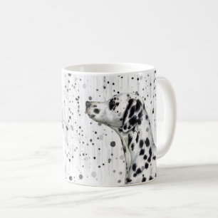 Svartvit finnig Dalmatian hund Kaffemugg