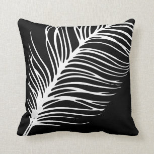 Svartvit fjäderSilhouette Kudde