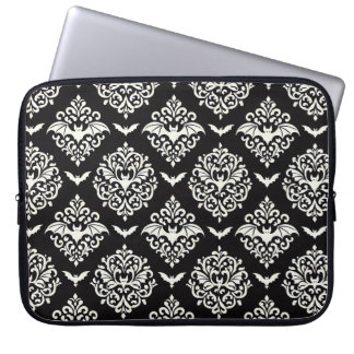 Svartvit Fladdermus-Damask Laptop Fodral