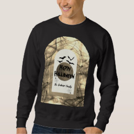 Svartvit Fladdermus Matching Happy halloween Lång Ärmad Tröja