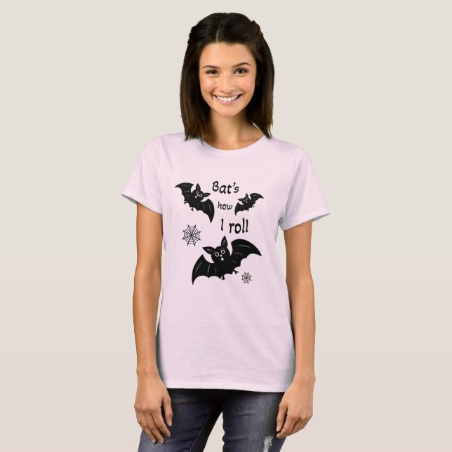 Svartvit fladdermus t shirt (Hel framsida)