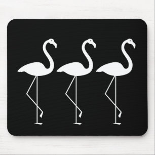 Svartvit Flamingo Mousepad Musmatta
