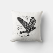 Svartvit flygande rävkorg Lino Klipp Dekorativ kud