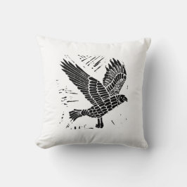 Svartvit flygande rävkorg Lino Klipp Dekorativ kud Kudde