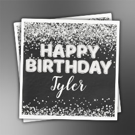 Svartvit Födelsedagsfest Pappersservett