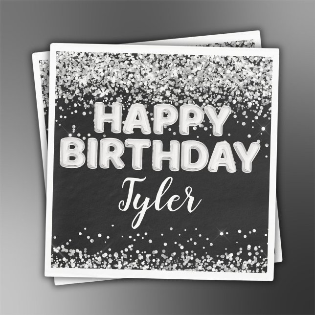 Svartvit Födelsedagsfest Pappersservett (Skapare uppladdad)