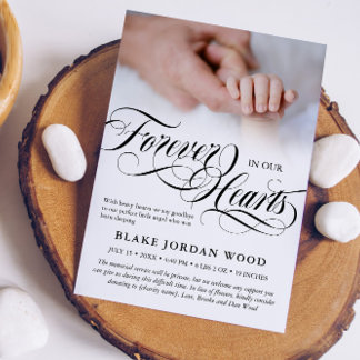 Svartvit för vår Hearts Baby Memorial Meddelande