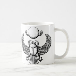 Svartvit forntida egyptisk Scarab Kaffemugg
