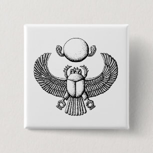 Svartvit forntida egyptisk Scarab Knapp